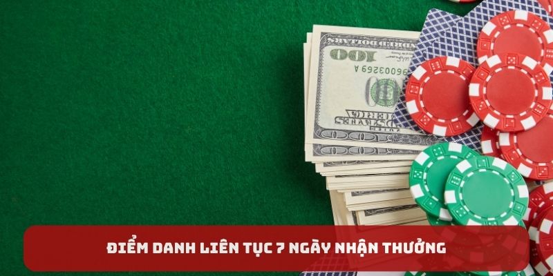 Điểm danh liên tục 7 ngày nhận thưởng